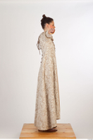  Photos Woman in Historical Dress 32 15th century Historical Clothing a poses beige dress whole body 0013.jpg